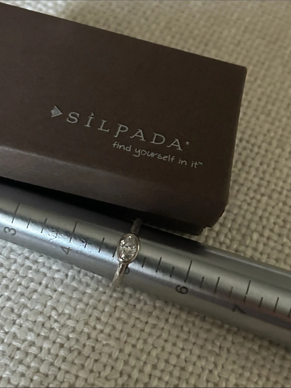 Silpada silver ring with clear stone